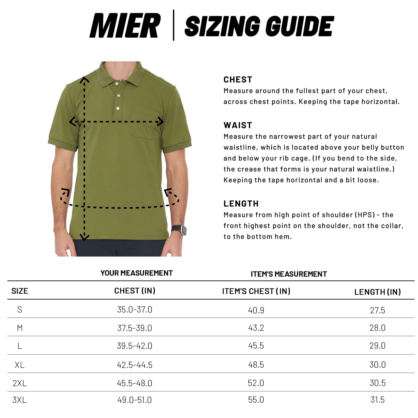 Men Polo Shirts with Pocket Dry Fit Collared Golf T-shirts Men Polo MIER