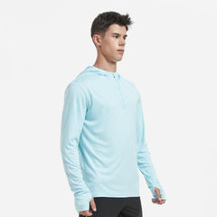 Men Quick Dry Hoodie Long Sleeve T-Shirt Men's Tops Light Blue / S MIER