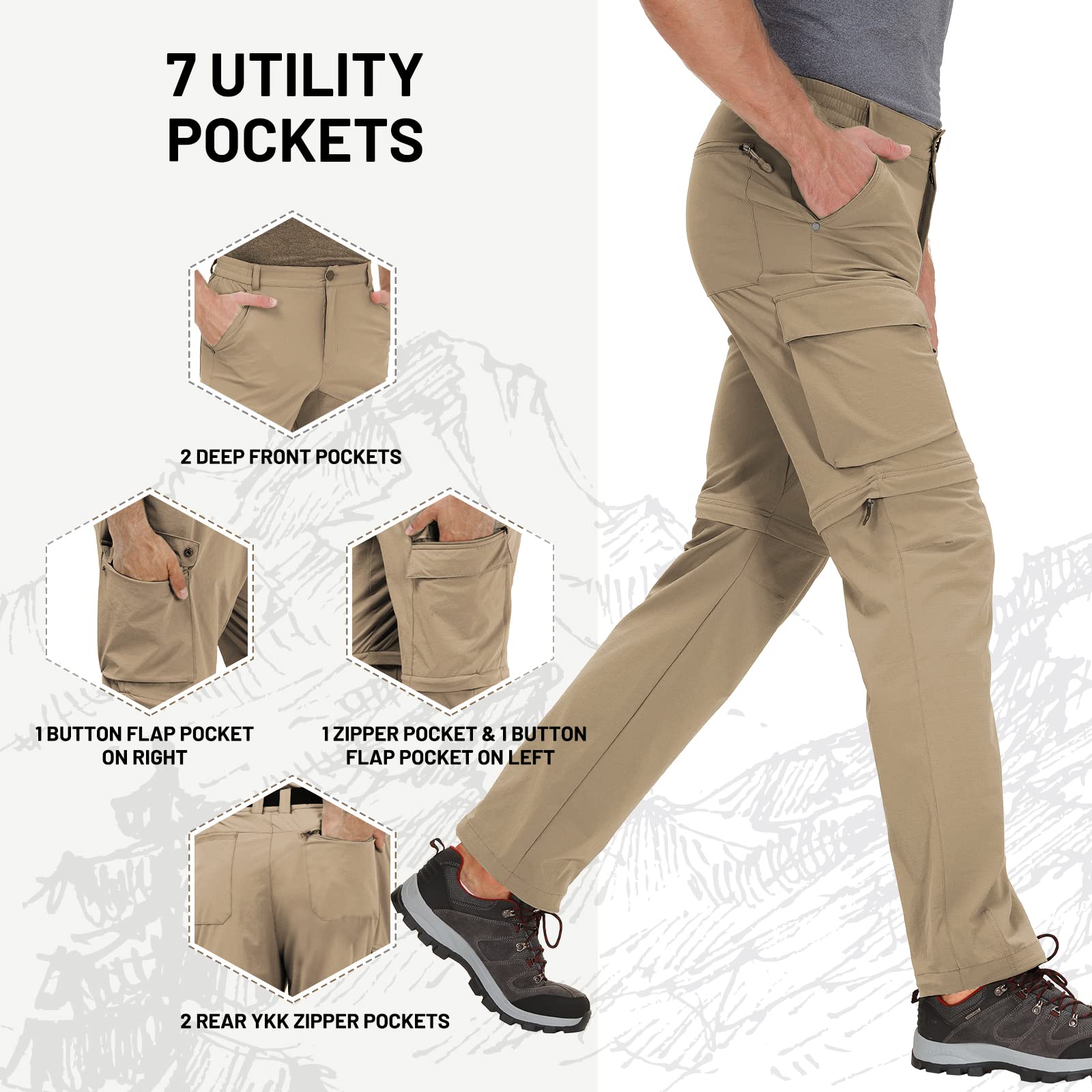 Versatile Men's Convertible Cargo Pants