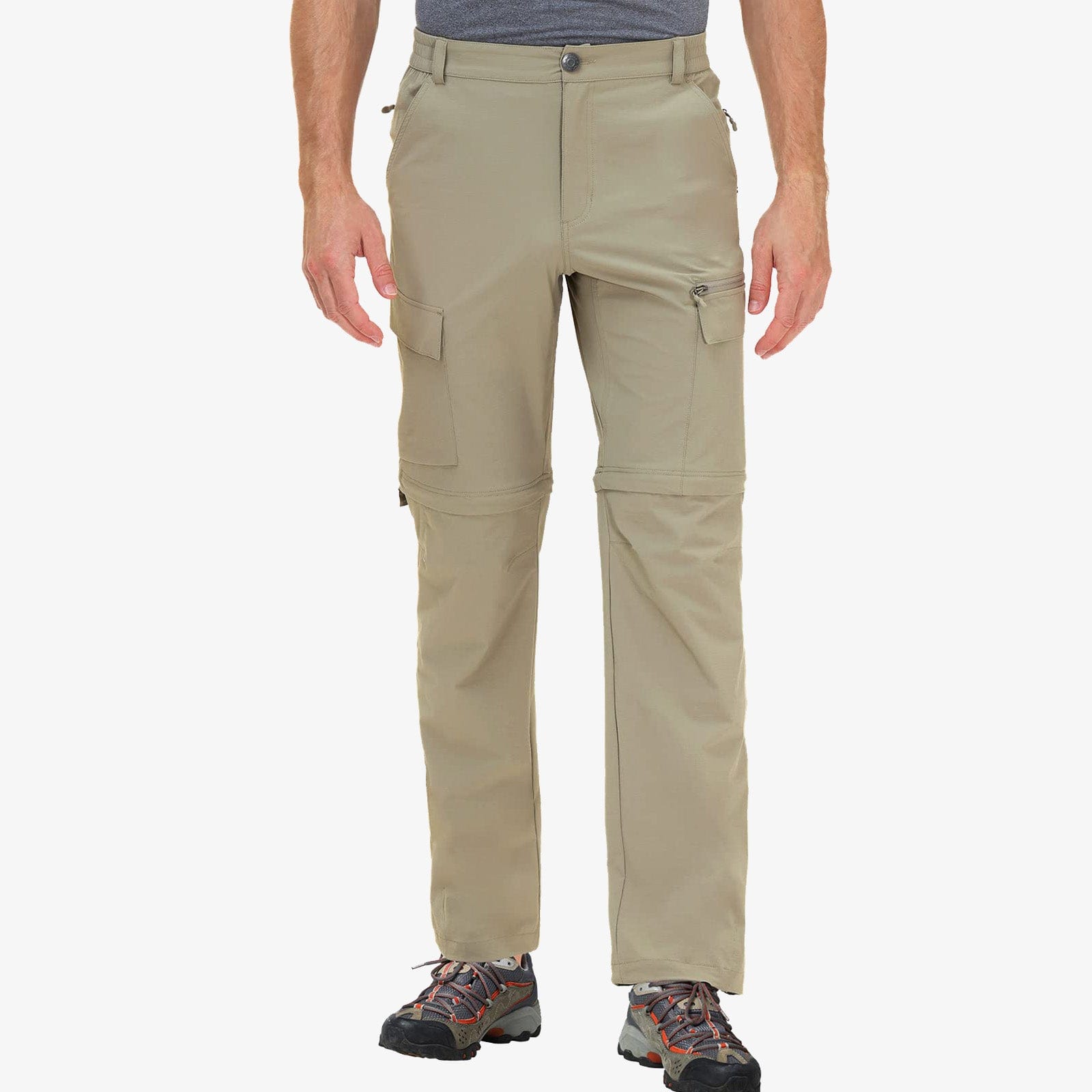 Men's Convertible Hiking Pants Zip Off Quick Dry Cargo Pants - Rock Grey /  30