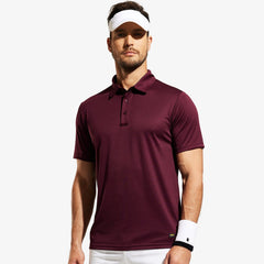 Men Quick Dry Polo Shirt Collared Golf Casual Shirts Men Polo Wine Red / S MIER