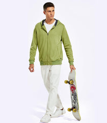 Men's Full-Zip Fleece Hooded Sweatshirt Athletic Hoodie MIER