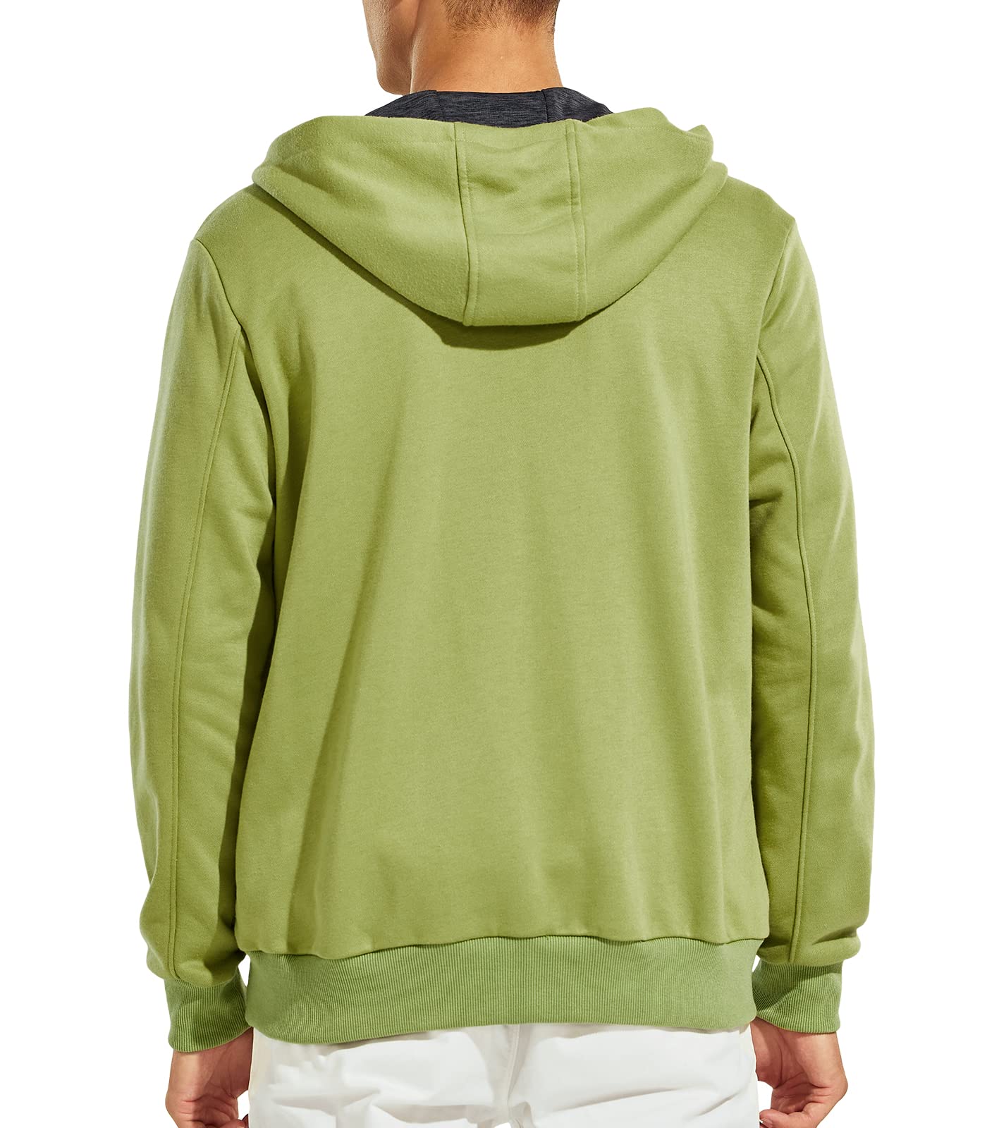 Men's Full-Zip Fleece Hooded Sweatshirt Athletic Hoodie MIER
