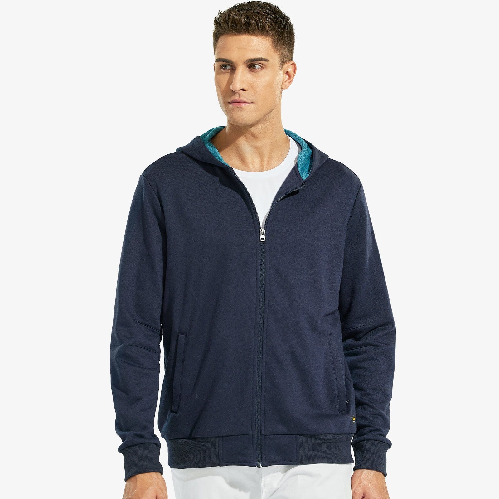 Men's Full-Zip Fleece Hooded Sweatshirt Athletic Hoodie MIER