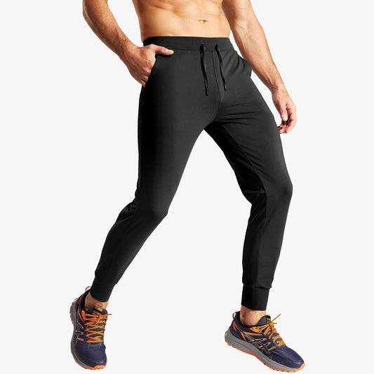 Men's Jogger Sweatpants Slim Fit Nylon Stretch Athletic Track Pants Men Train Pants Black / S MIER