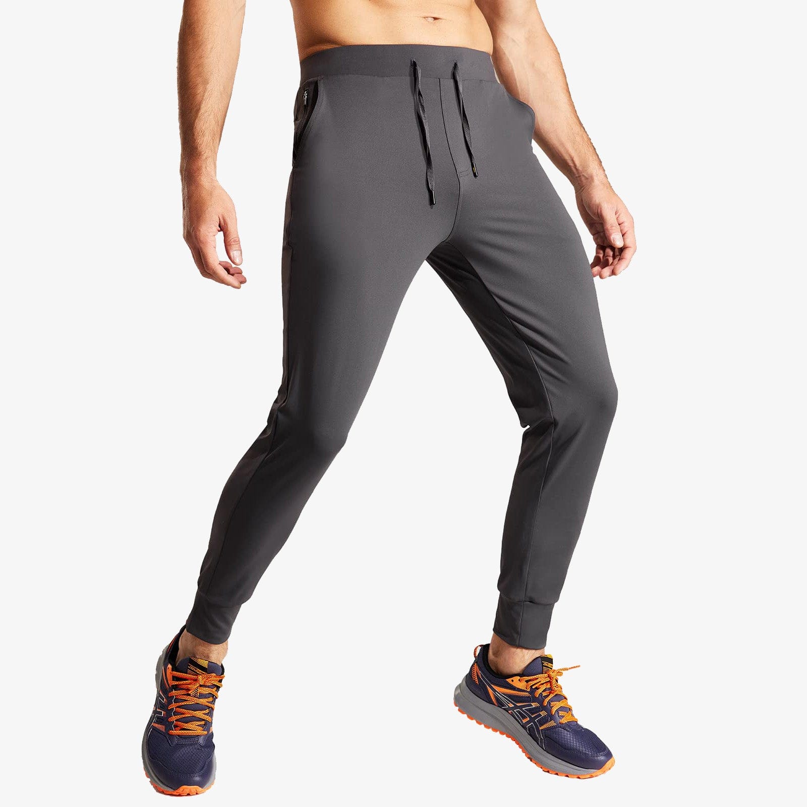 Men's Jogger Sweatpants Slim Fit Nylon Stretch Athletic Pants - Dark Gray /  S