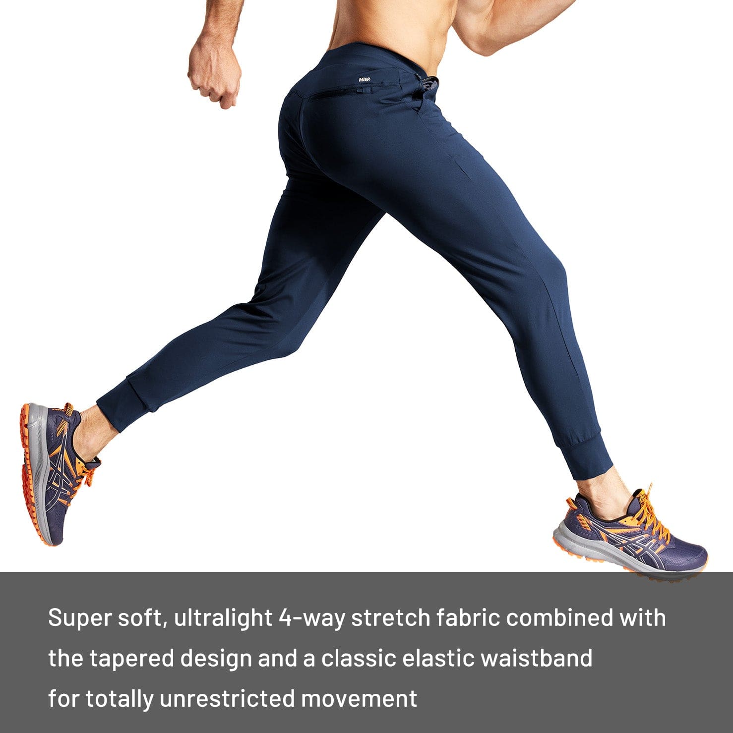 Men's Jogger Sweatpants Slim Fit Nylon Stretch Athletic Track Pants Men Train Pants MIER
