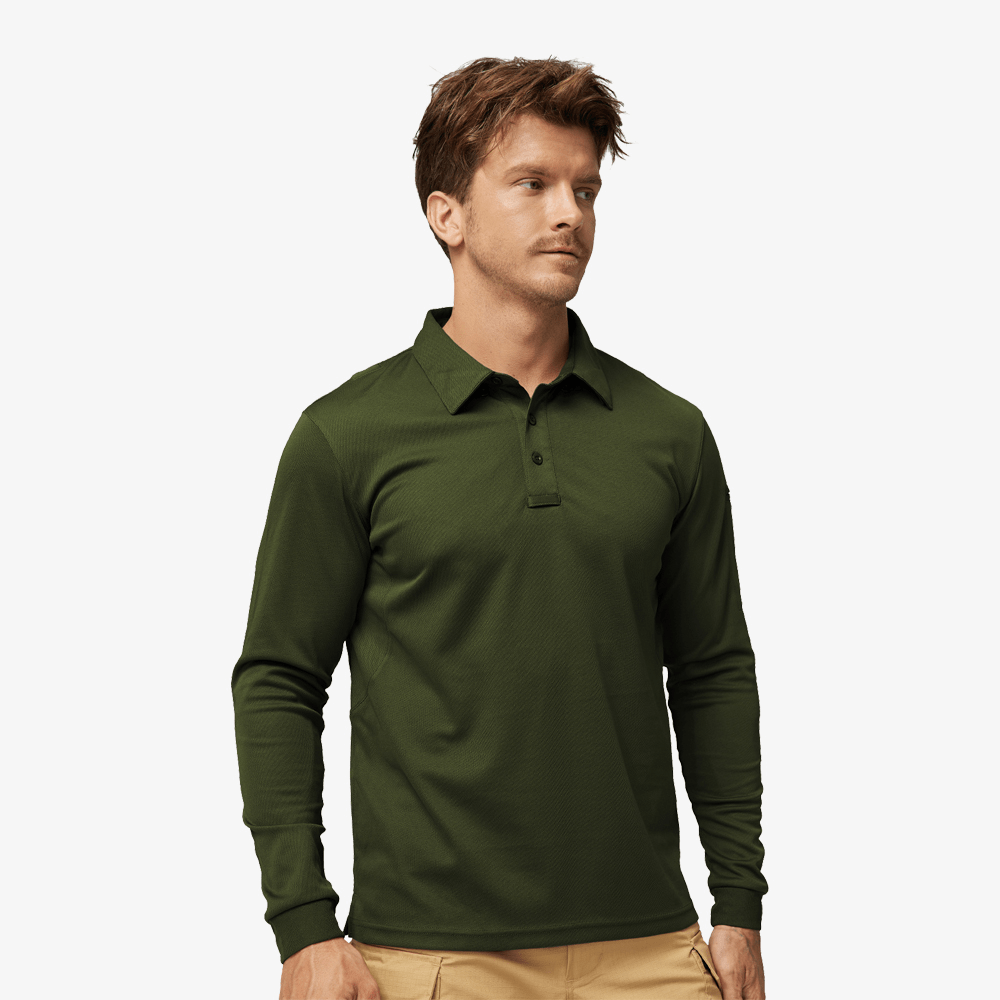 Men's Outdoor Tactical Long Sleeve Polo Shirts Quick Dry Men Polo Army Green / S MIER