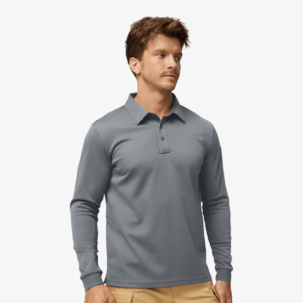 MIER Men’s Outdoor Tactical Long Sleeve Polo Shirts  Men Polo