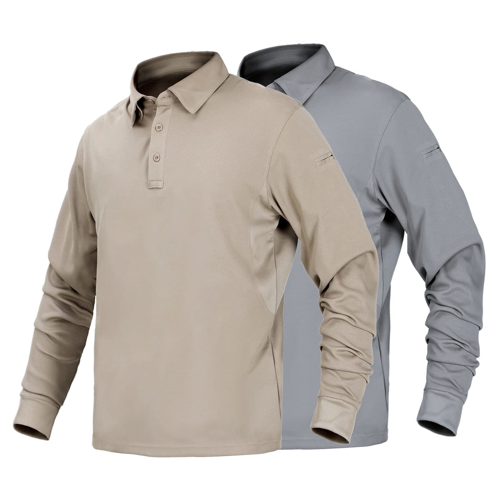 MIER Men’s Outdoor Tactical Long Sleeve Polo Shirts  Men Polo