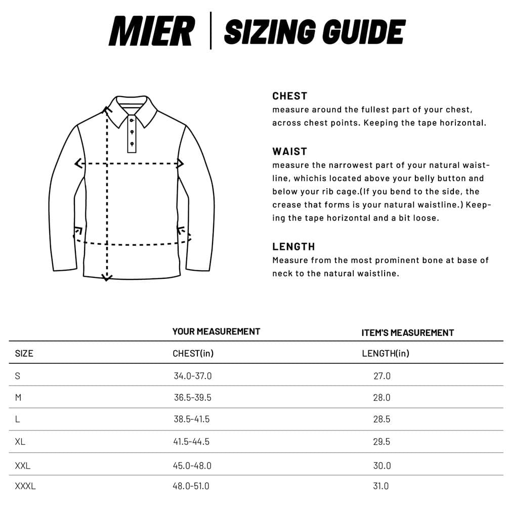 MIER Men’s Outdoor Tactical Long Sleeve Polo Shirts  Men Polo