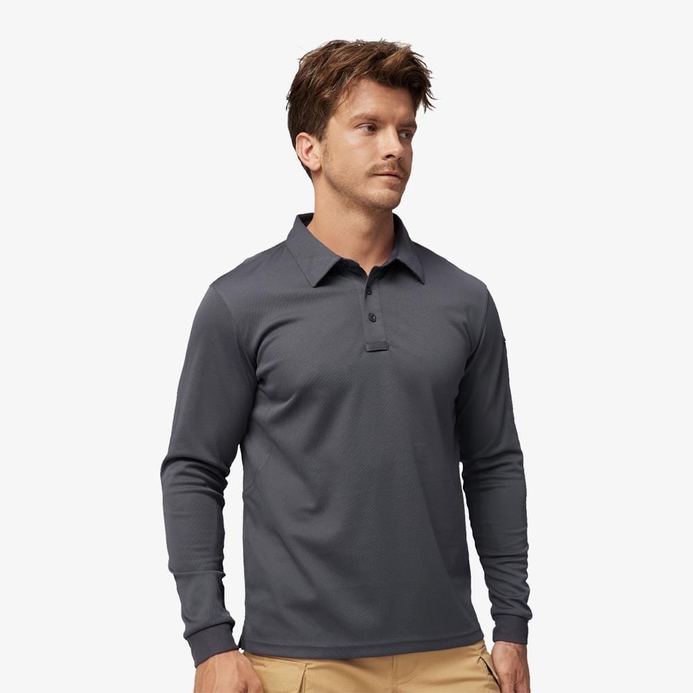 MIER Men’s Outdoor Tactical Long Sleeve Polo Shirts  Men Polo