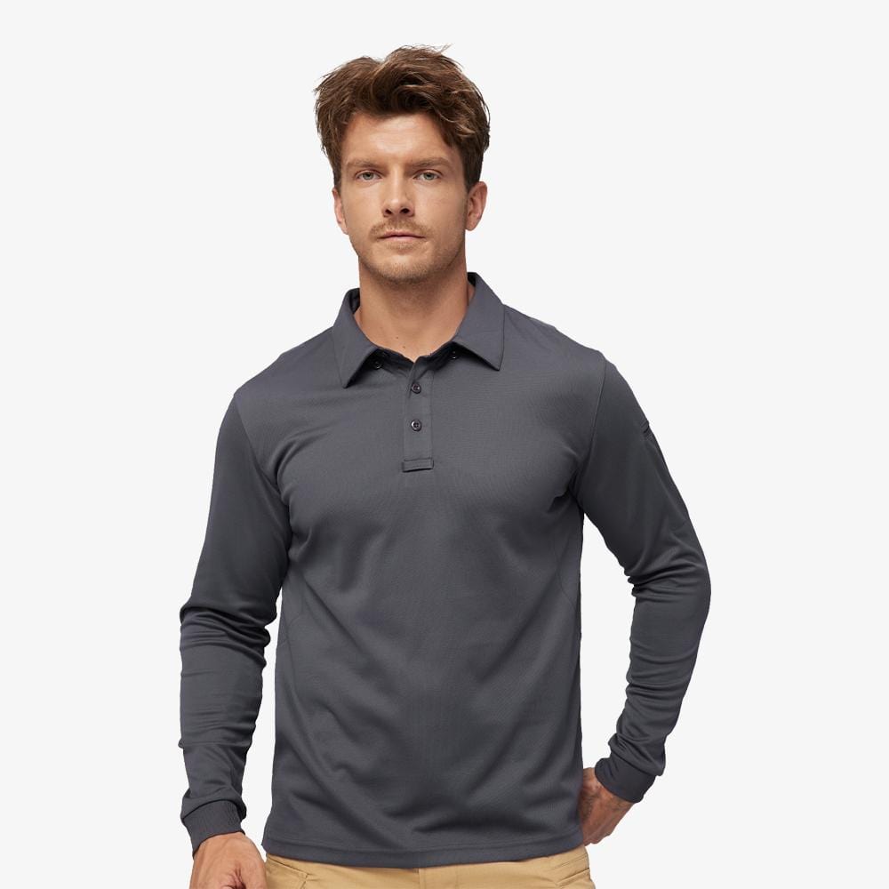 MIER Men's Outdoor Tactical Long Sleeve Polo Shirts