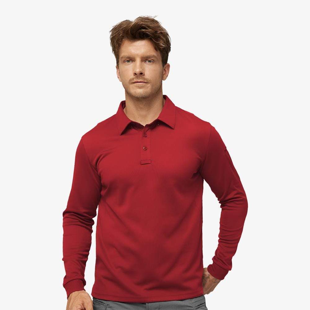 Men's Polo Shirts Quick Dry Shirts & Polos S / Red / Long sleeve MIER