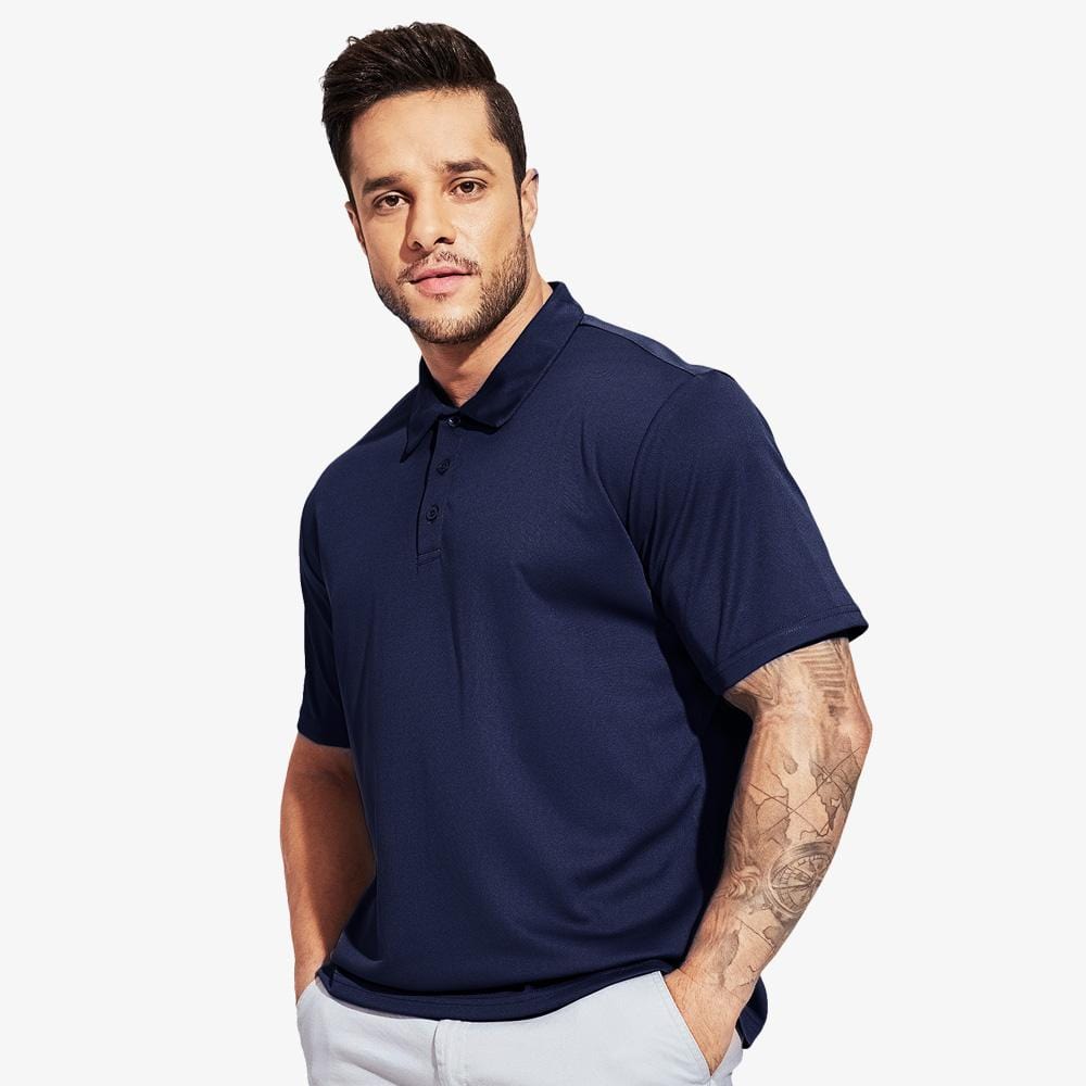 Men's Quick Dry Polo Shirts Polyester Casual Collared Shirts Short Sleeve S / Dark Blue MIERSPORTS