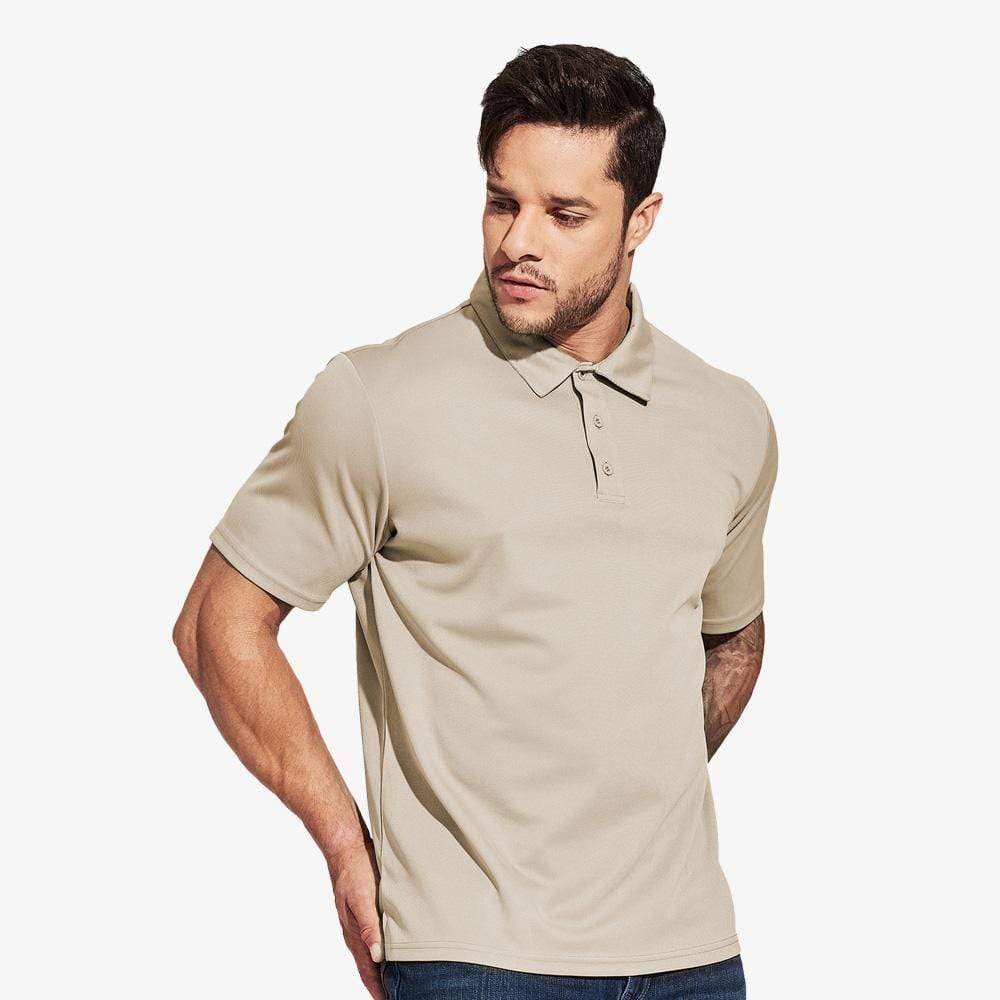 Men's Quick Dry Polo Shirts Polyester Casual Collared Shirts Short Sleeve S / Khaki MIERSPORTS