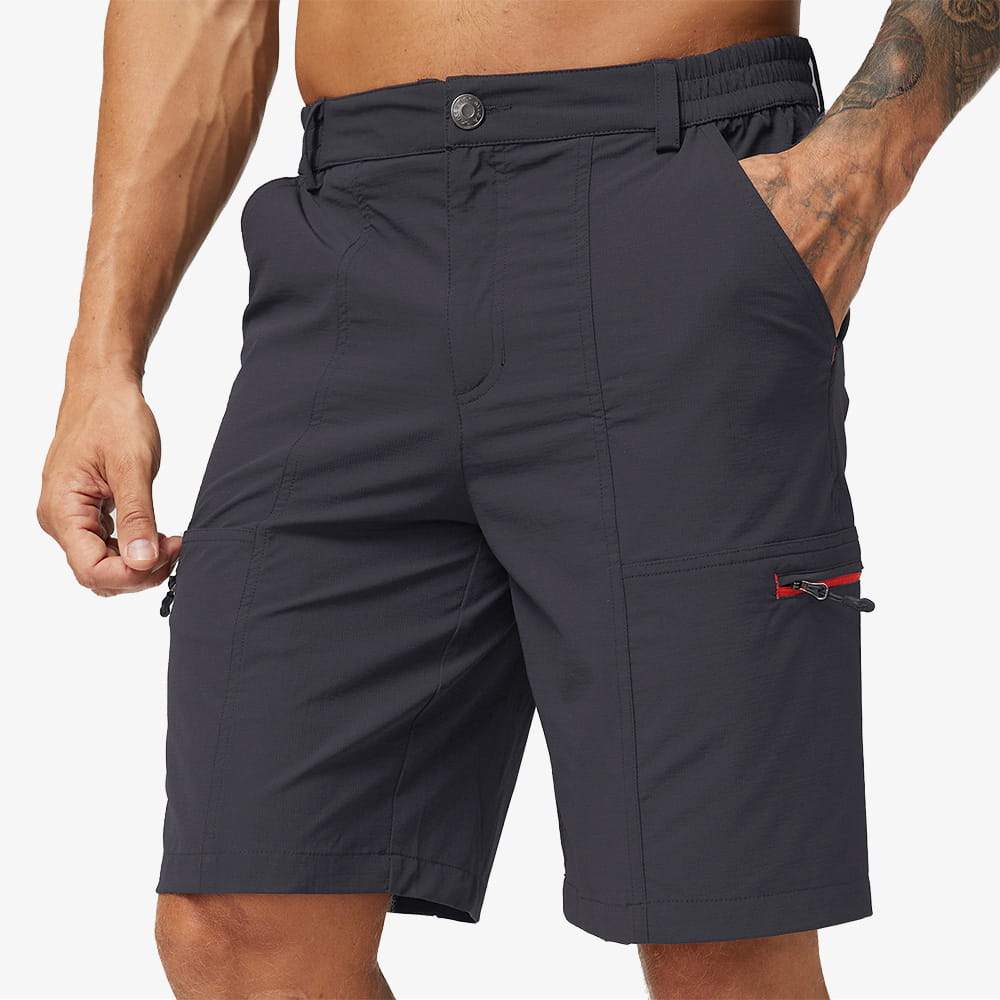 MIER Men's Stretch Hiking Pants Quick Dry Cargo Pants, Black / 40