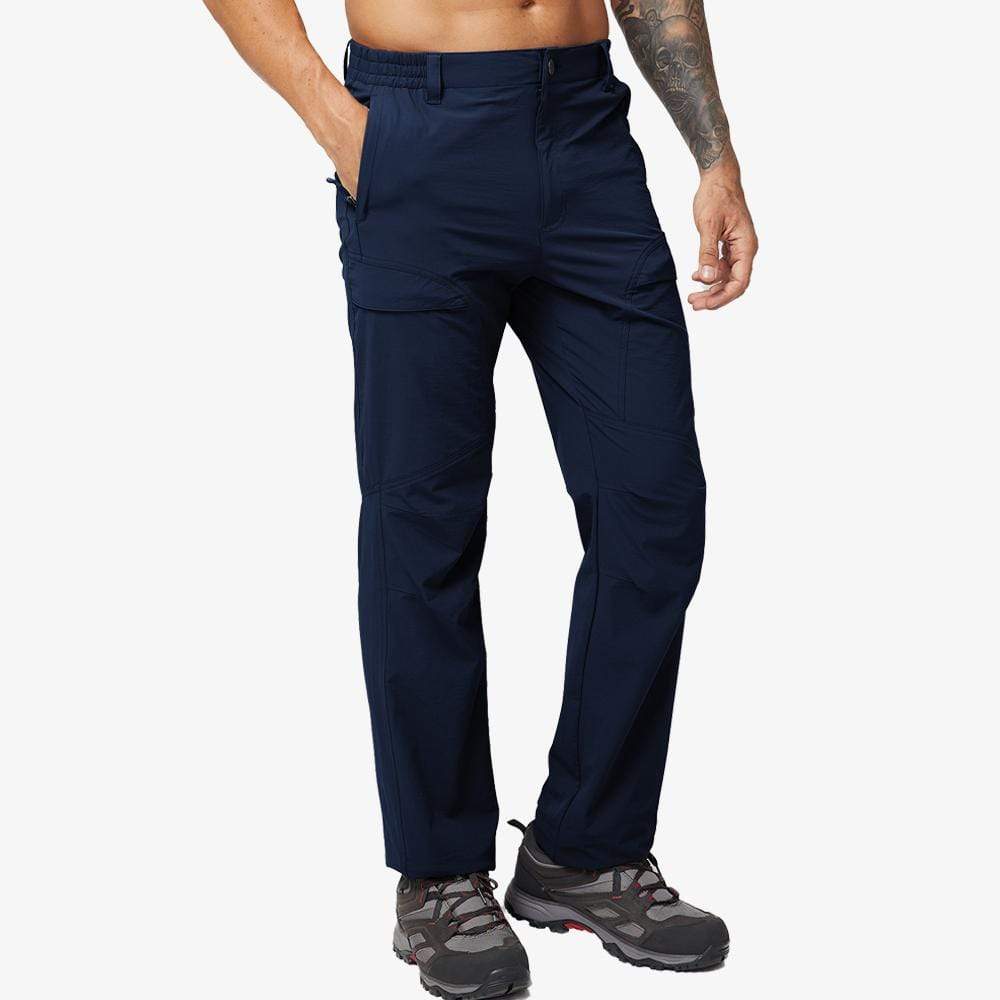Men's Hiking Pants Ripstop Nylon Stretchy Cargo Pants - Navy / 30
