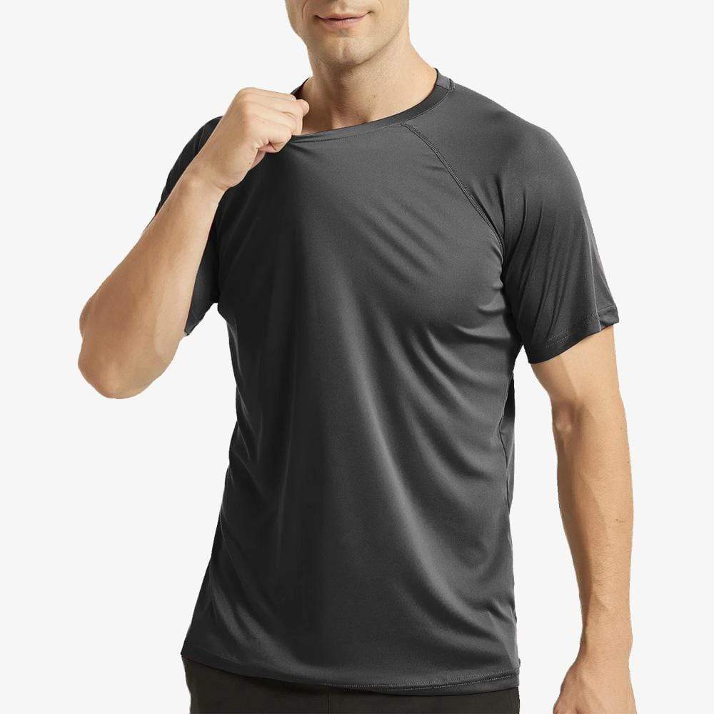 Men's UPF 50+ Sun Protection Quick Dry T-Shirt T-Shirt Black-Short Sleeve / Small MIER