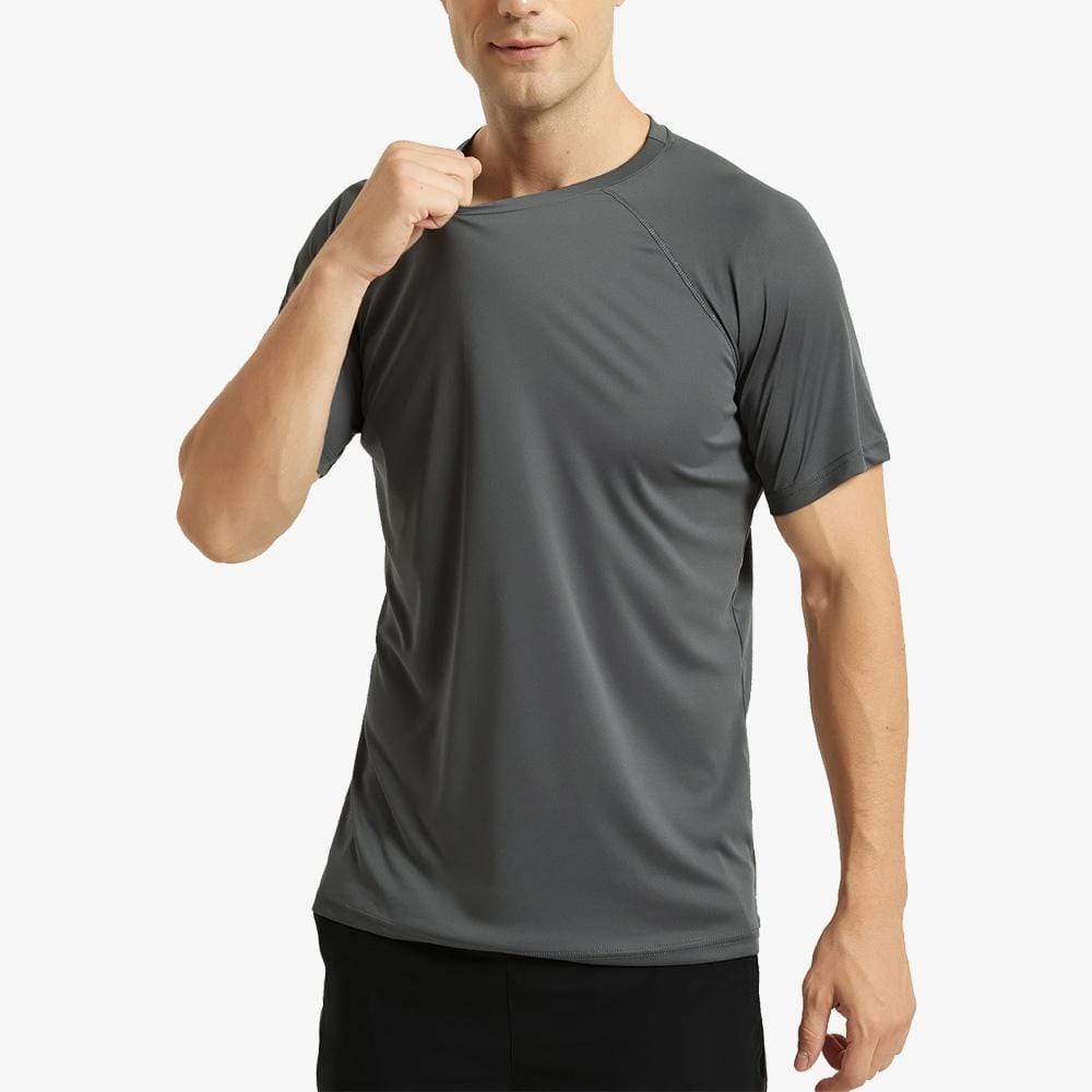 Men's UPF 50+ Sun Protection Quick Dry T-Shirt T-Shirt Dark Grey-Short Sleeve / Small MIER