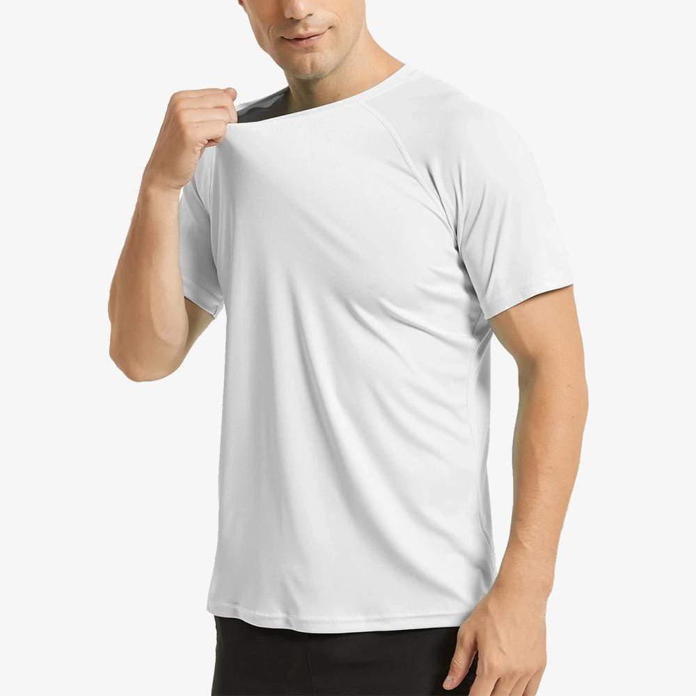 Men's UPF 50+ Sun Protection Quick Dry T-Shirt T-Shirt White-Short Sleeve / Small MIER