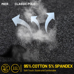 Men Short Sleeve Polo Shirts Ultra-Soft Cotton Golf Collared T-Shirts Men Polo MIER