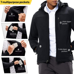 Men Softshell Windproof Water Resistant Jacket with Pockets jackets MIER