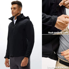 Men Softshell Windproof Water Resistant Jacket with Pockets jackets MIER