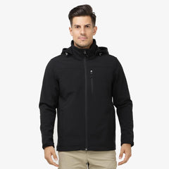 Men Softshell Windproof Water Resistant Jacket with Pockets jackets S / Black MIER
