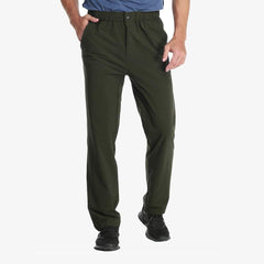 Men Stretch Elastic Waist Lightweight Hiking Pants with Zipper Pockets Men Army Green / Small MIER