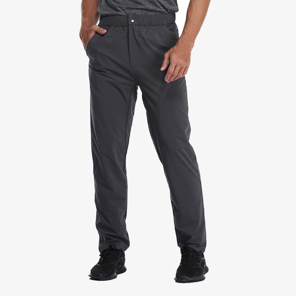 Men Stretch Elastic Waist Lightweight Hiking Pants with Zipper Pockets Men Graphite Grey / Small MIER