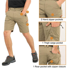 Men Stretch Hiking Short Quick Dry Nylon Cargo Shorts Hiking Shorts MIER