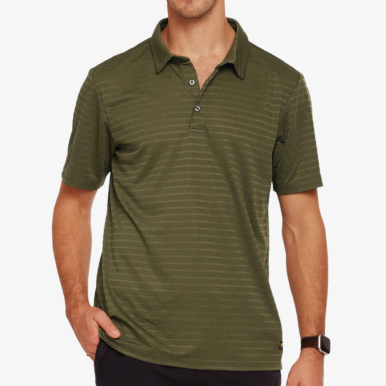 Men Striped Polo Shirts Quick Dry Casual Golf Collared Shirt Men Polo MIER