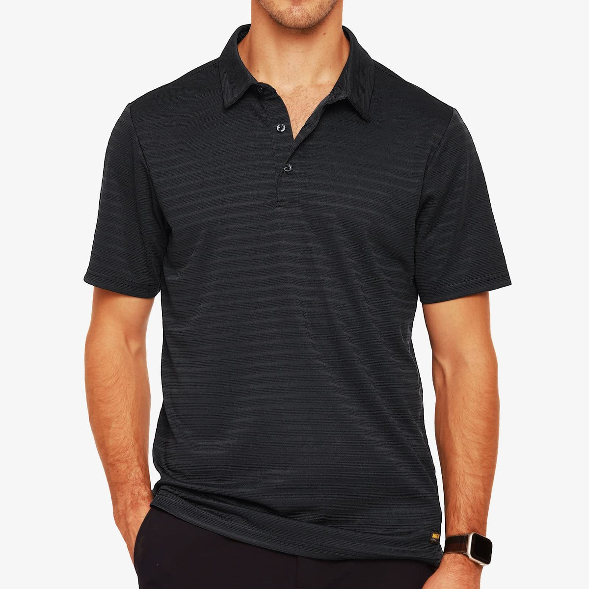 Mens black sales golf shirts
