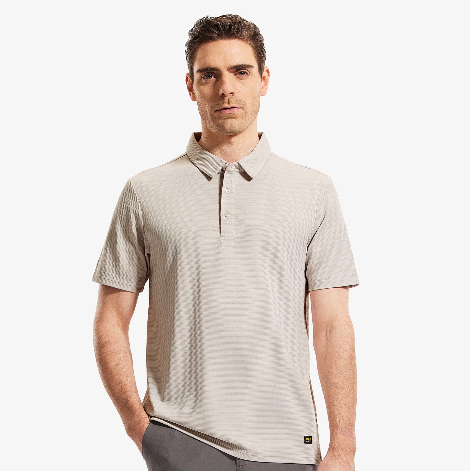 Men's Rapid Dry Tonal Stripe Polo Shirt