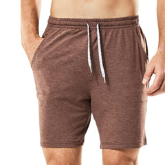Men Ultra-Soft Athletic Running Shorts with Pockets Moisture-Wick Men's Shorts Heather Brown / S MIER