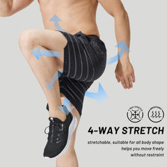 Men Workout Running Shorts Lightweight 5 Inches Shorts with Pockets Men's Shorts MIER