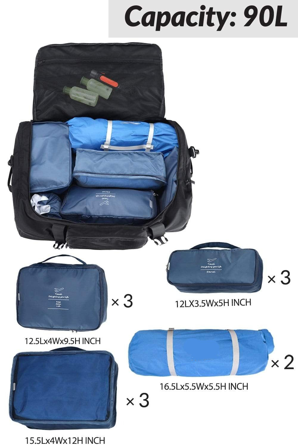 Multi-compartment Foldable & Expandable Travel Bag – Prista