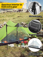 MIER Lanshan 2 Person Ultralight Backpacking Tent Camping Pole Tent Tent MIER LANSHAN