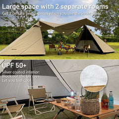 MIER Lanshan Plus Cabin Tent for 5-8 Person 4 Seasons Large Outdoor Tents with 3 Rooms 帐篷 MIER