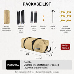 MIER Lanshan Plus Cabin Tent for 5-8 Person 4 Seasons Large Outdoor Tents with 3 Rooms 帐篷 MIER