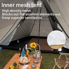 MIER Lanshan Plus Cabin Tent for 5-8 Person 4 Seasons Large Outdoor Tents with 3 Rooms 帐篷 MIER