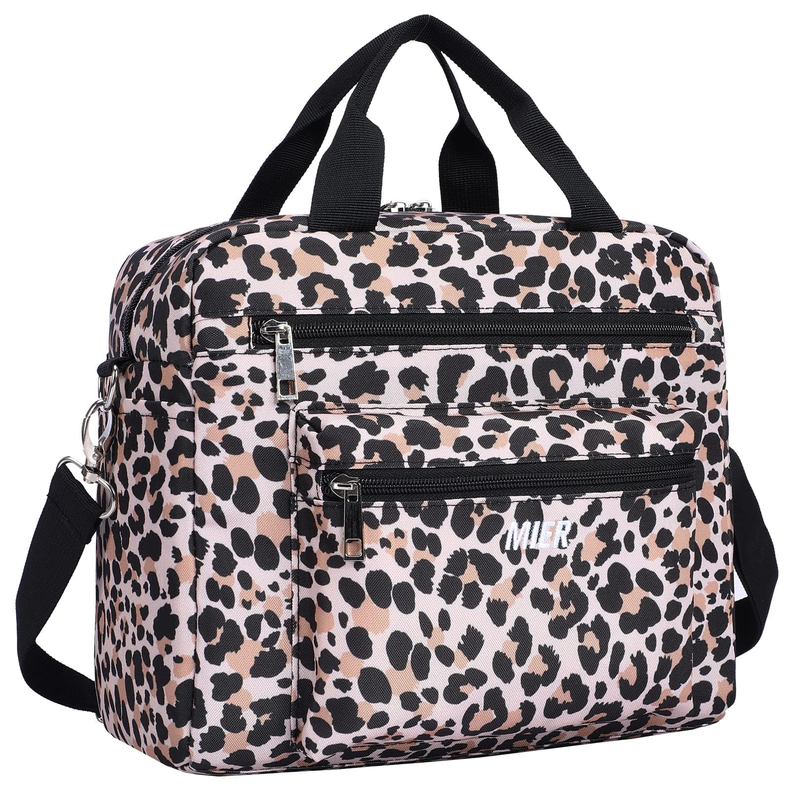 MIER Lunch Bag for Women Kids Stylish Insulated Lunch Box Fashion Adult Lunchbox Fashionable Lunch Bag Leopard MIER