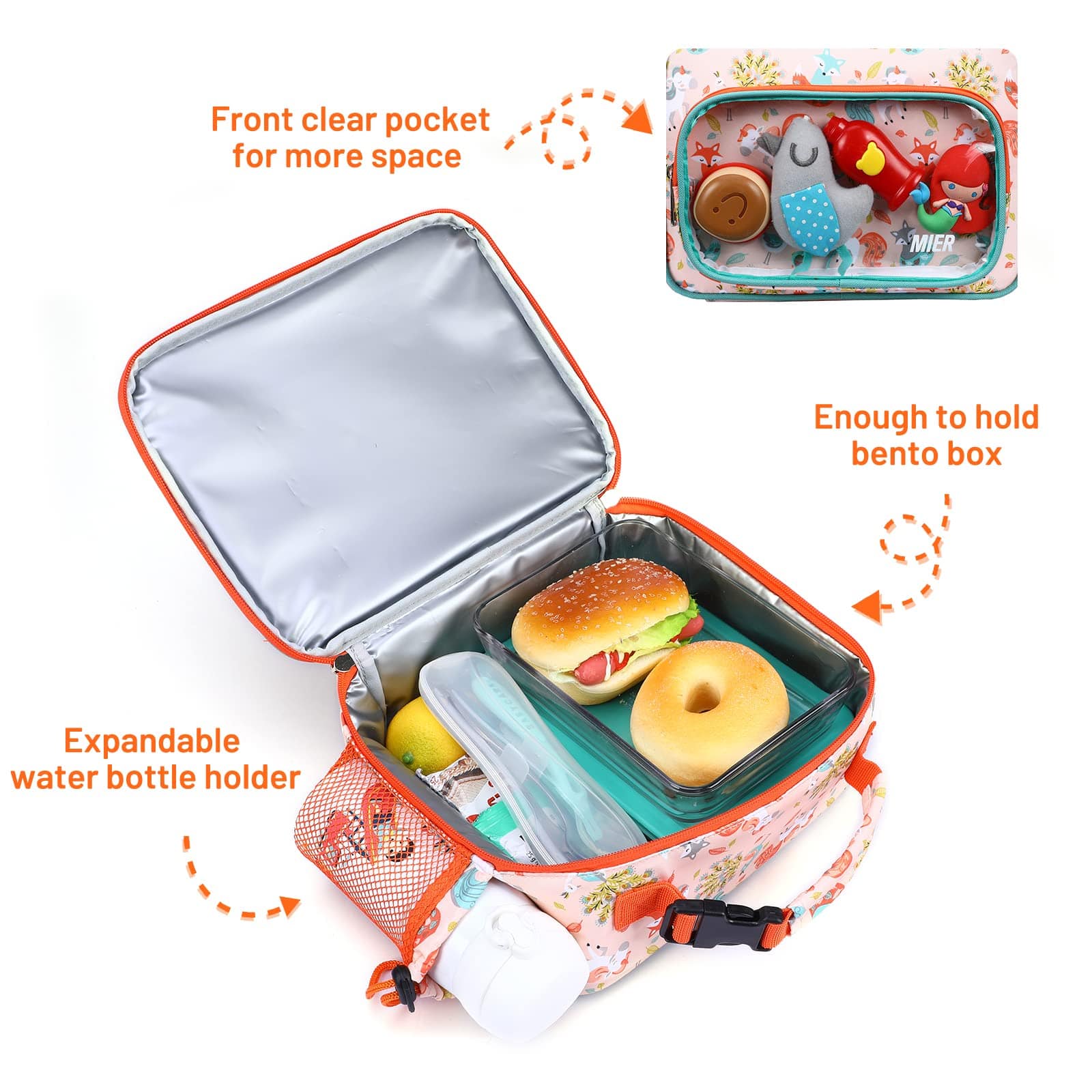 Bentology Lunch Box Set for Kids - Girls Insulated Lunchbox Tote