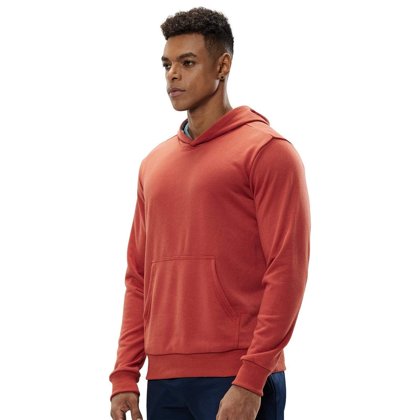 MIER Men's Hooded Sweatshirt Terry Fleece Hoodie Pullover S / Red MIERSPORTS
