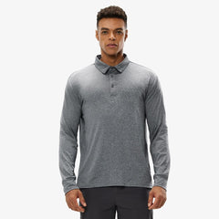 MIER Men's Long Sleeve Golf Polo Shirts Quick Dry UV Sun Protection & Super Soft Shirts & Polos Grey / S MIER