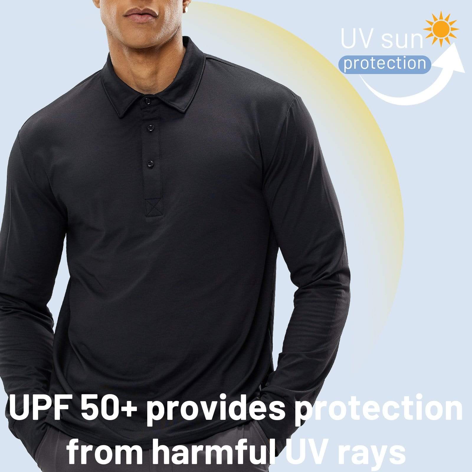 MIER Men's Long Sleeve Golf Polo Shirts Quick Dry UV Sun Protection & Super Soft Shirts & Polos MIER