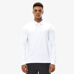 MIER Men's Long Sleeve Golf Polo Shirts Quick Dry UV Sun Protection & Super Soft Shirts & Polos White / S MIER