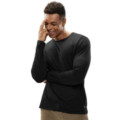 MIER Men's Long Sleeve Shirts Soft Stretch Combed Cotton Tees Crew Neck Classic Fashion Casual T-Shirt MIER