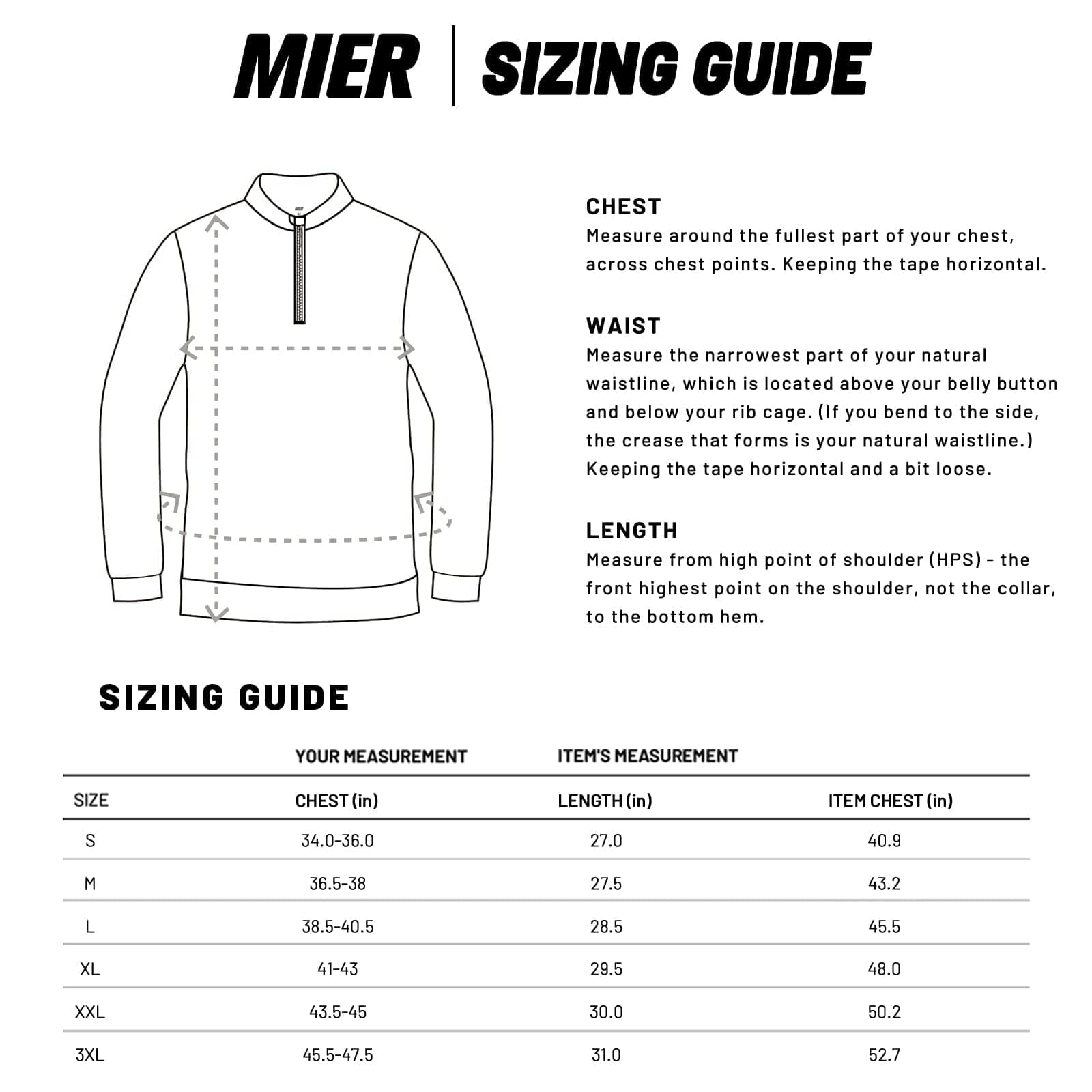 MIER Men's Quarter Zip Long Sleeve Pullover Shirts Lightweight Brushed Back Fleece MIER